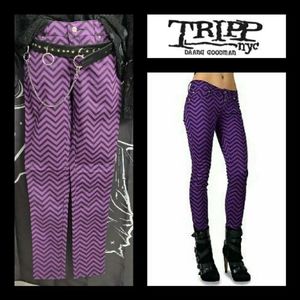 Tripp NYC Purple Zig Zag Skinny Jeans
